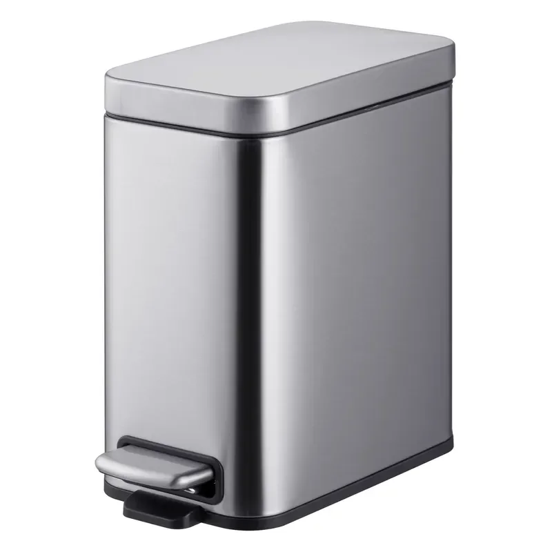 Відро для сміття з плавним закриттям прямокутне Mixxus Premium Quadro-TC0105 SS Color 5л колір нерж