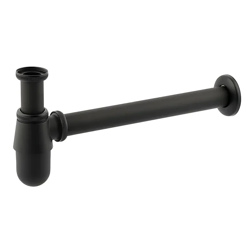 Сифон для раковини Mixxus SIPHON-01 BLACK без випуску (під донний клапан) без ревізії (Колір чорний - фото 2