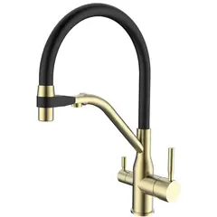 Змішувач для кухні MixxusPremium Gravity 021 BRUSHED GOLD REFL.BLACK (MI6981) от MIXXUS PREMIUM - купить в интернет-магазине