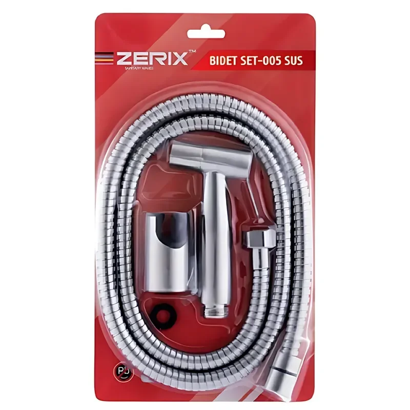 Набір для гігієнічного душу Zerix BIDET SET-005.SUS з нержавіючої сталі SUS304 упаковка блістер (ZX