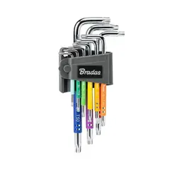 Набір ключів TORX TX 10-50 9 шт. мультиколор / довгі, DIY-HKT62-LO/B от Bradas - купить в интернет-магазине