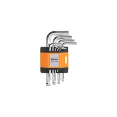 Набір шестигранних ключів HEX 1,5 - 10 мм з кулькою, 9 шт., короткі, DIY-HKB31-SH/B от Bradas - купить в интернет-магазине