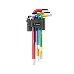 Набір шестигранних ключів HX 1,5-10 мм, 9 шт., мультиколор / довгі, DIY-HKH42-LO/B от Bradas - купить в интернет-магазине