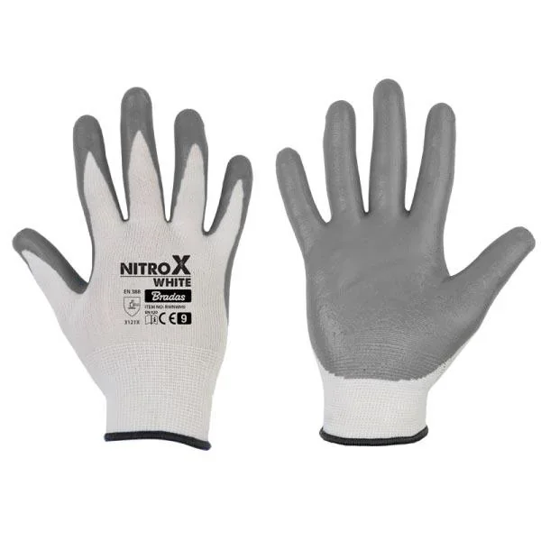 Рукавички захисні NITROX WHITE нітрил, розмір 9, RWNWH9 - фото 2