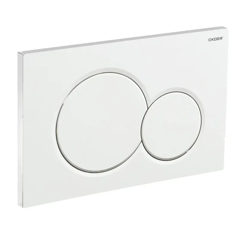 Панель змиву KOER KT-0601-03 240x160x10mm пластикова, кнопка кругла (колір білий) (KR5175)