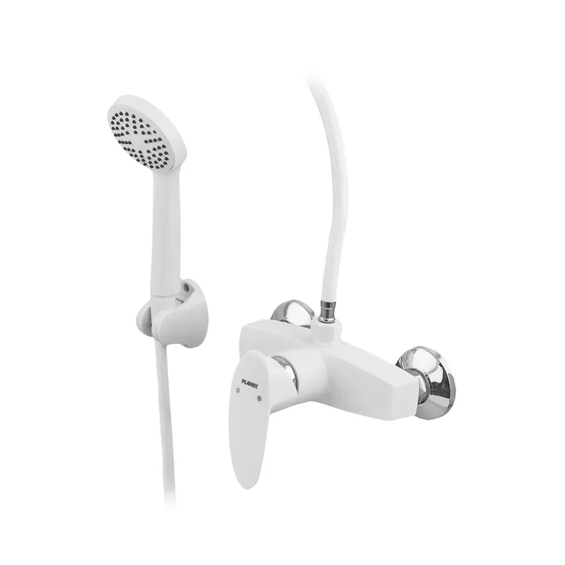 Змішувач для душової кабіни Plamix Cezar-003 SET White (з шлангом, лійкою та кронштейном) (PM0665) - фото 2
