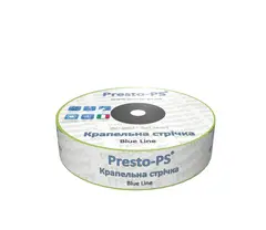 Крапельна стрічка Presto-PS щілинна Blue Line отвори через 10 см, витрата води 1,4 л/год, довжина 1000 м от Presto-PS - купить в интернет-магазине