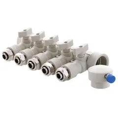 Розподільний колектор опалення 5-way з фітингом (40x20) PPR Koer K0193.PRO (KP2558) от KOER - купить в интернет-магазине
