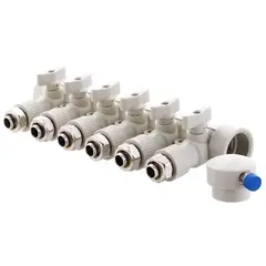 Розподільний колектор опалення 6-way з фітингом (40x20) PPR Koer K0194.PRO (KP2559) от KOER - купить в интернет-магазине