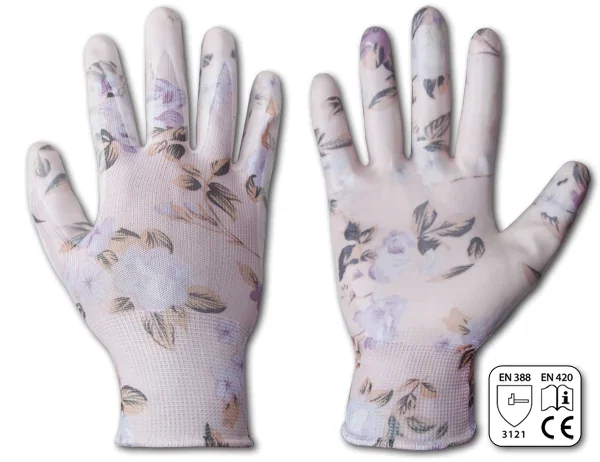 Рукавички захисні NITROX FLOWERS нітрил, розмір 6, RWNF6