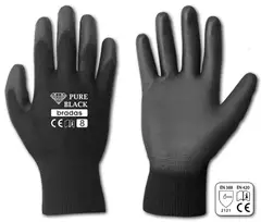 Рукавички захисні PURE BLACK поліуретан, розмір 7, RWPBC7 от Bradas - купить в интернет-магазине