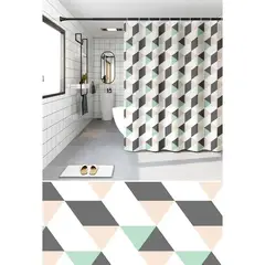 Шторка для ванної ZERIX SCP-007-180x200 з PEVA (поліетиленвінілацетату) (Узор "Ромби") (ZX6080) от Zerix - купить в интернет-магазине