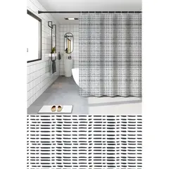 Шторка для ванної ZERIX SCP-013-240x200 з PEVA (поліетиленвінілацетату) (Узор "Клітка" сіра) (ZX6086) от Zerix - купить в интернет-магазине