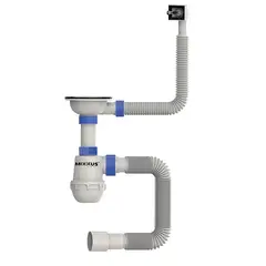 Сифон для кухні Mixxus SK-02-A 3 1/2"x40 з нержавіючою сіткою, гнучким прямокутним переливом (MI819 от MIXXUS - купить в интернет-магазине