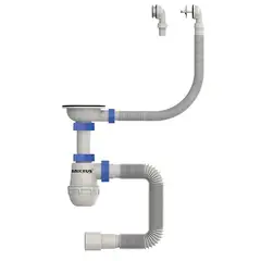 Сифон для кухні Mixxus SK-07-A 3 1/2"x40 з нерж.сіткою, гнучким круг. переливом (MI8198) от MIXXUS - купить в интернет-магазине