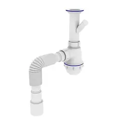 Сифон для кухні Zerix SK-01-B 1 1/2"x40 з литим випуском та відведенням для пральної машини (ZX4951 от Zerix - купить в интернет-магазине