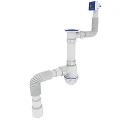 Сифон для кухні Zerix SK-04-А 1 1/2"x40 з різьбовим випуском та прямим переливом (ZX5086) от Zerix - купить в интернет-магазине
