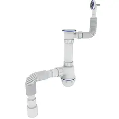 Сифон для кухні Zerix SK-04-В 1 1/2"x40 з різьбовим випуском та круглим переливом (ZX5085) от Zerix - купить в интернет-магазине