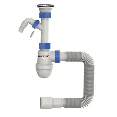 Сифон для умивальника Mixxus SU-02-B 1 1/2"x40 з литим випуском та відводом для пральної машини (MI от MIXXUS - купить в интернет-магазине