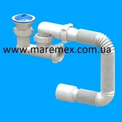 Сифон "FLAT steamer" для душових піддонів (неіржавкий випуск 1*1/2") з гнучкою трубою 40х50. D-02 от Santehplast - купить в интернет-магазине