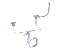 Сифон "Лотос-Мойка BIG DUPLEX — CERAMICS p1, економон місце" (неіржавкий випуск 3*1/2") для всіх різновидів от Santehplast - купить в интернет-магазине