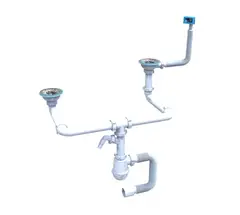 Сифон "Лотос-Мойка BIG DUPLEX-UNIVER-економ місце" (неіржавкий випуск 3*1/2") для всіх різновидів спарених от Santehplast - купить в интернет-магазине