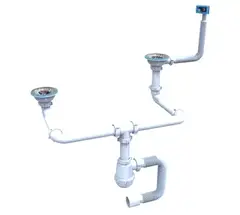 Сифон "Лотос-Мойка BIG DUPLEX-UNIVER-економ місце" (неіржавкий випуск 3*1/2") для всіх різновидів спарених от Santehplast - купить в интернет-магазине
