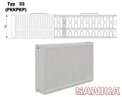 Сталевий радіатор Sanica т33 300х1700 (3079Вт) - панельний от Sanica - купить в интернет-магазине