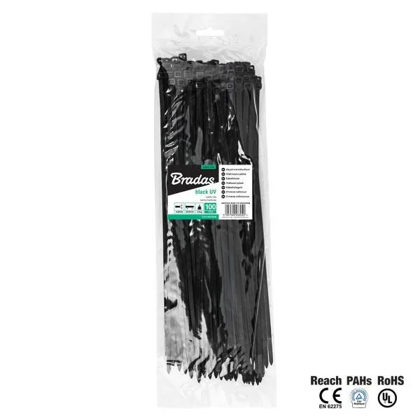 Стяжки кабельні пластикові 4,8х450мм UVBlack, TS1048450B