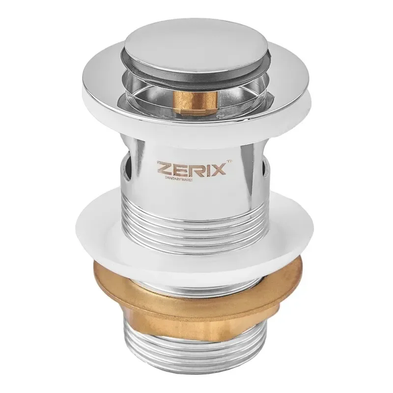 Донний клапан для раковини Zerix BV-05 1 1/4'' з переливом автоматичний СLICK-СLACK (Колір хром) (Z