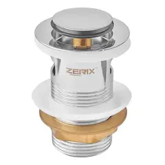 Донний клапан для раковини Zerix BV-05 1 1/4'' з переливом автоматичний СLICK-СLACK (Колір хром) (Z от Zerix - купить в интернет-магазине