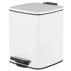 Відро для сміття з плавним закриванням квадратне ZERIX KUBIX-TC0106 WHITE 6 л (колір білий) (ZX6109) от Zerix - купить в интернет-магазине