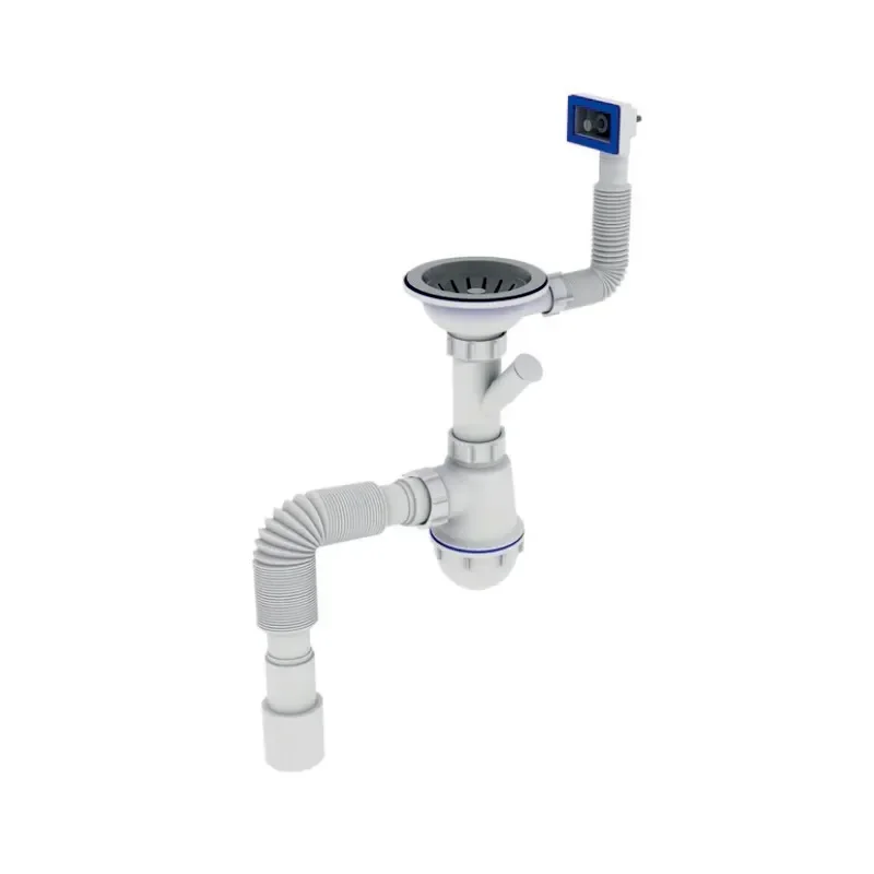 Сифон для кухні Zerix SK-02-B 3 1/2"x40 з різьб. випуском та відведенням для пральної машини (ZX495 - фото 2