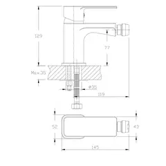 Змішувач для біде Haiba Kubus 002 (HB0796) от HAIBO - купить в интернет-магазине