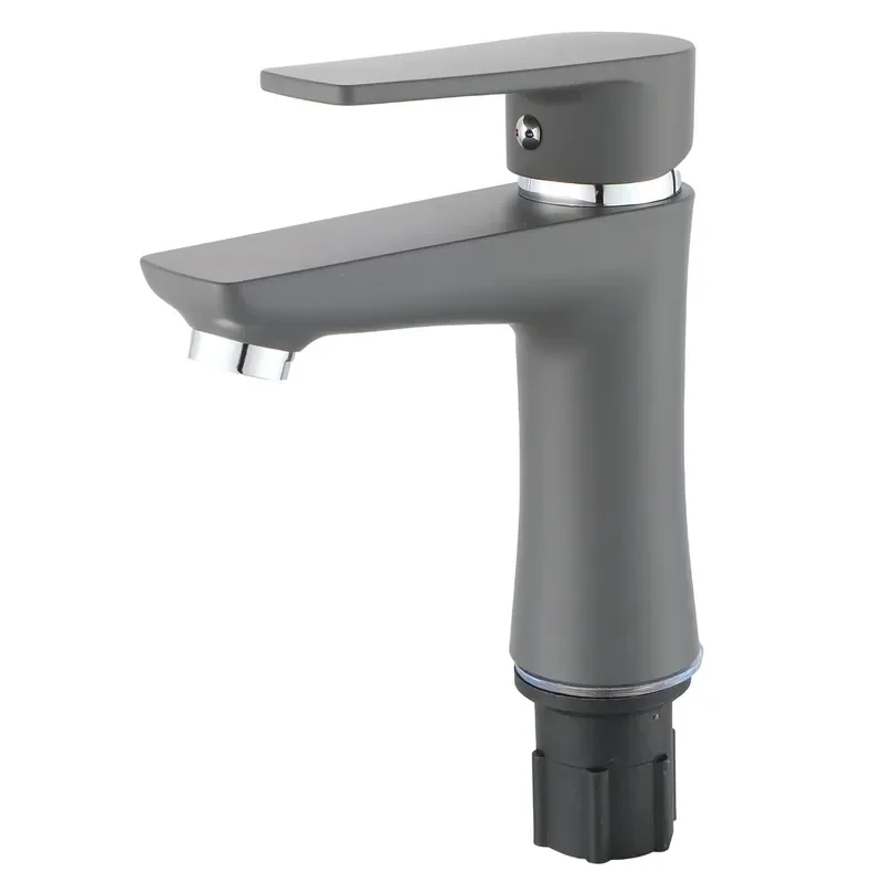 Змішувач для умивальника Plamix Oscar-001 Graphite (без підведення) (Квіт графіт) (PM6097)