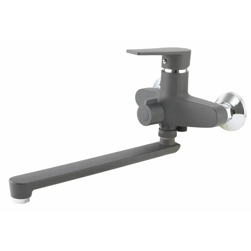Змішувач для ванни Plamix Oscar-006 Euro SET Graphite (зі шлангом, лійкою та кронш.) (Кольор графіт) (PM6098)